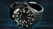 GMT DIVERS WATCH - HADAL NOIR WITH RED ACCENTS