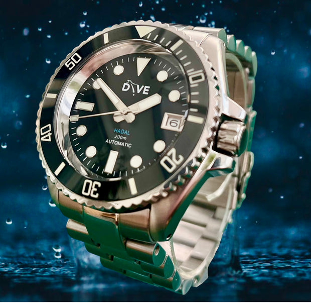 HAND-BUILT DIVERS WATCH  HADAL on PRESIDENT BRACELET