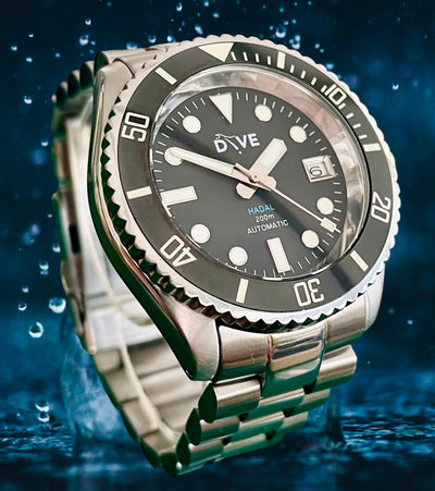 HAND-BUILT DIVERS WATCH  HADAL on PRESIDENT BRACELET
